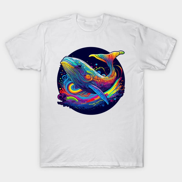 Neon - Whale - Floating in Space - pos T-Shirt by ShirzAndMore